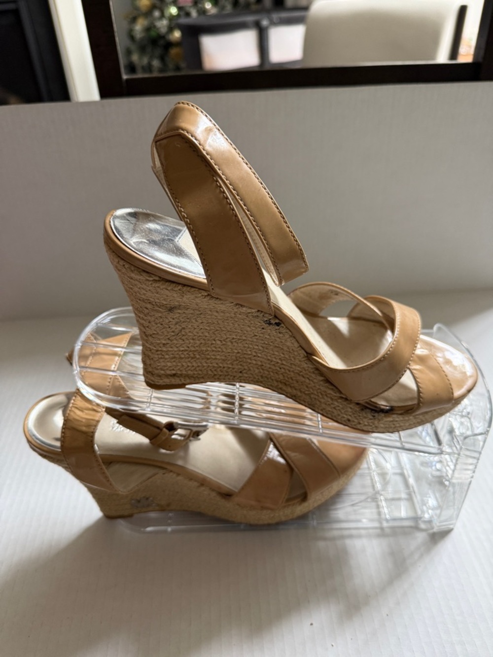 MICHAEL Michael Kors Tan Wedge Espadrille Slingback Sandals